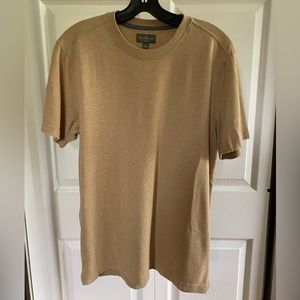 LL Bean Signature Textured Slim Fit T Shirt Tan Medium